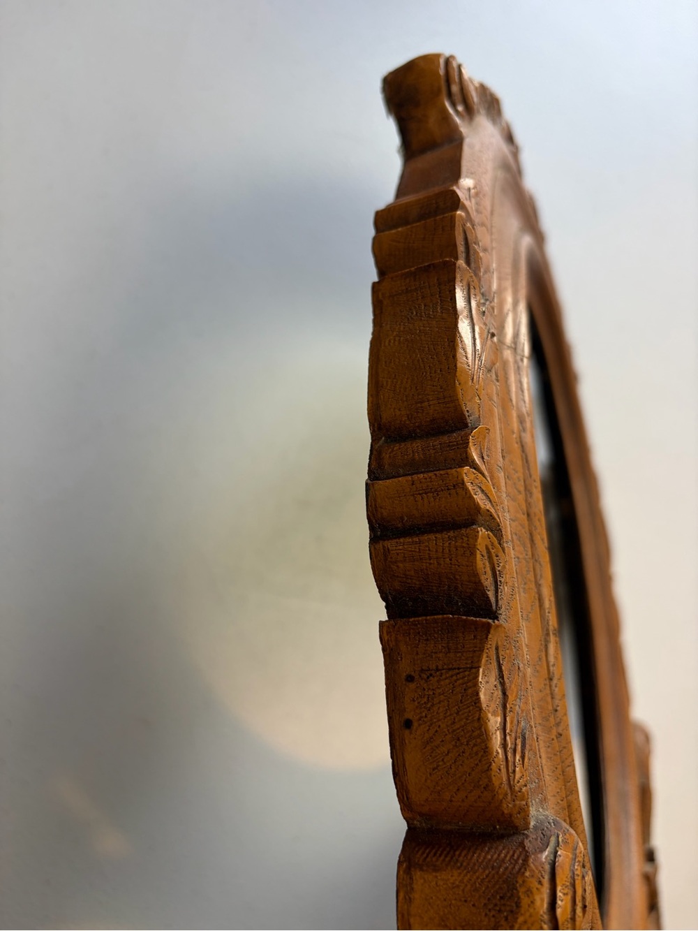 Antique Ornate Wood Oval Mirror Photo Frame 8x10 Rococo Baroque Victorian Decor - Picture 6 of 11